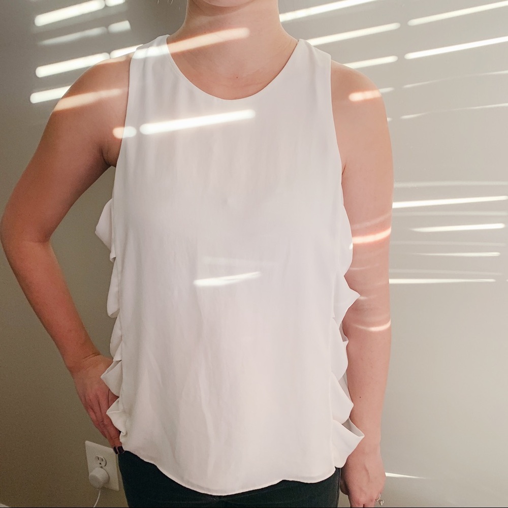 BCBGMAXAZRIA White Sleeveless Blouse - Picture 2 of 4